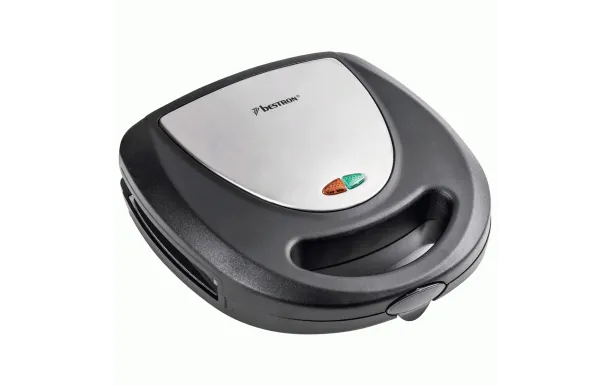 BESTRON Multi-Grill 3en1 Croq Gril Gauffre 760W Noir/Inox /4 ASM8010