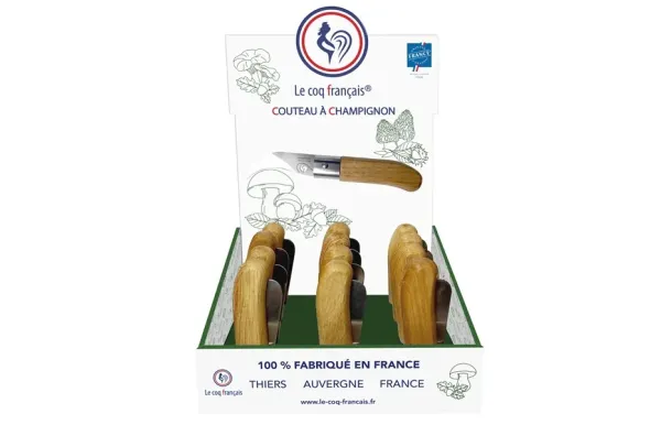 LE COQ FRANÇAIS Présentoir 12 couteaux à champignons de poche - Le Coq * 