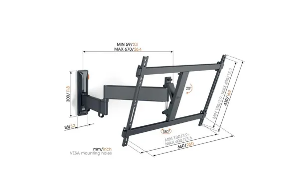 VOGEL'S Support mural TV orientable - TVM 3645