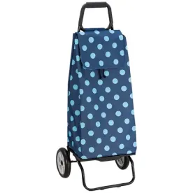 BLEU BLANC COURSE Poussette de marche 2 roues 55 litres carlux pois bleu ciel