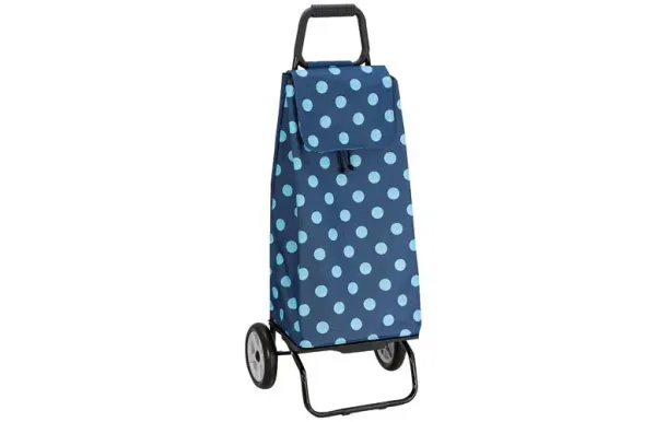 BLEU BLANC COURSE Poussette de marche 2 roues 55 litres carlux pois bleu ciel