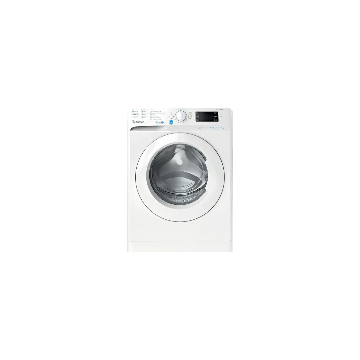 Lave-Linge Frontal Indesit BWE8127XWVFR – 8 Kg, 1200 Tr/min, Push&Go - vue 5