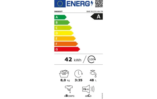 INDESIT Lave-linge frontal 8 kg 1200 tr/min BWE8127XWVFR