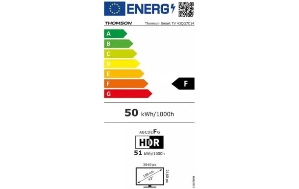THOMSON TV QLED 109 cm UHD 4K - 43QG7C14