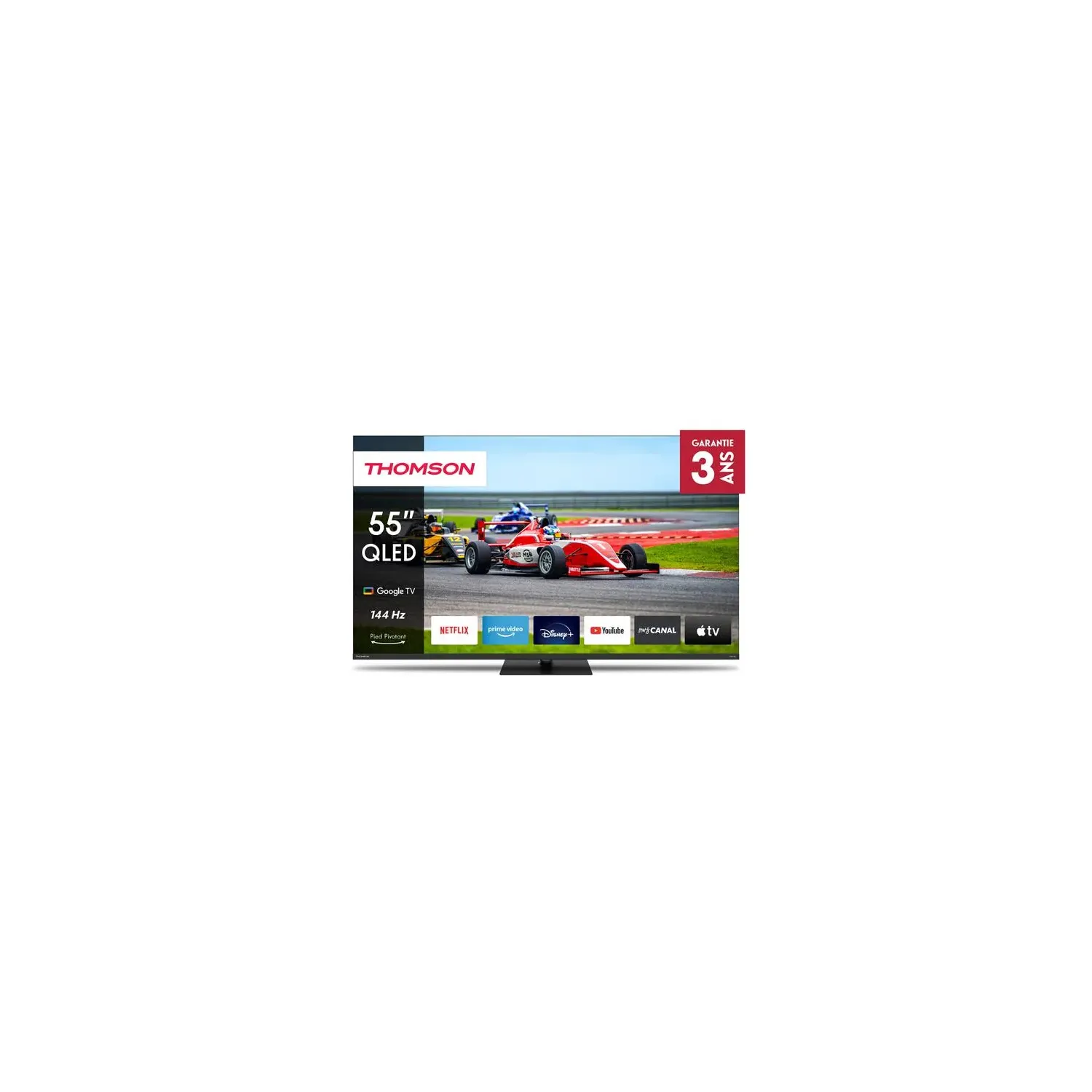 Google TV 55 QLED Pro avec pied central rotatif 144Hz 140cm 2024 - vue 9