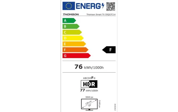 THOMSON TV QLED 139 cm UHD 4K - 55QG7C14