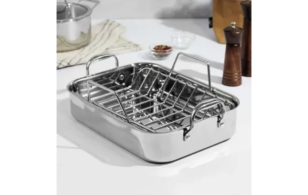 Plat four inox avec poignées