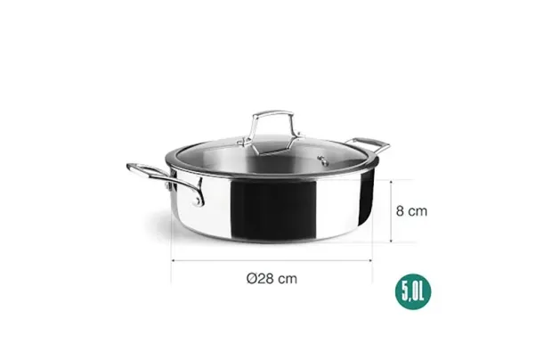 LACOR Sauteuse inox 28 cm 2 anses - TriChef