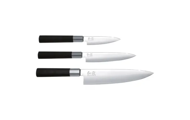 KAI Set 3 couteaux Office / Universel / Chef - Wasabi Black