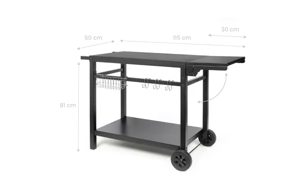 LIVOO - Chariot / Desserte Métal avec tablette rabattable GS170N