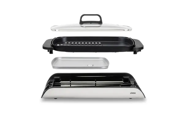 LIVOO Plancha Grill avec Couvercle 40x30 / DOC321