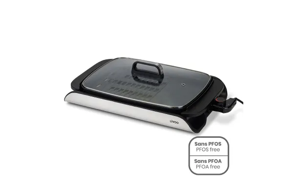 LIVOO Plancha Grill avec Couvercle 40x30 / DOC321