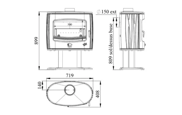 GODIN 388131 Poele à bois Eliot pas cher