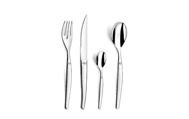 LOU LAGUIOLE Ménagère 24 pièces Inox Jet – Table élégante