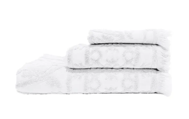 HAOMY - Serviette de bain UBUD 50 X 100 CM Blanc