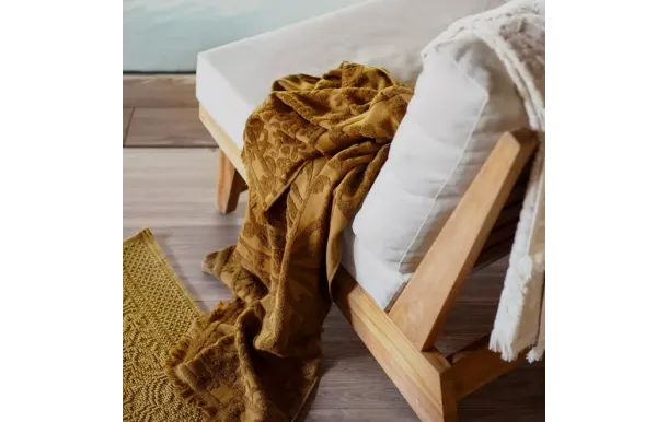 HAOMY - Serviette de bain UBUD 50 X 100 CM Blanc