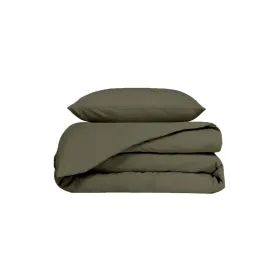 HAOMY - Parure VENEZIA Kaki 220x240 + 2 taies carrees 65x65