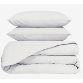 HAOMY - Parure VENEZIA Blanc 240x260 + 2 taies carrees 65x65