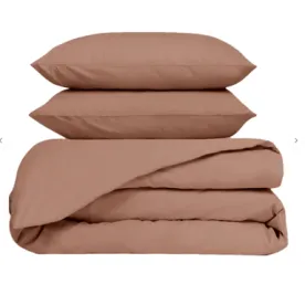 HAOMY - Parure VENEZIA Mocaccino 240x260 + 2 taies carrees 65x65