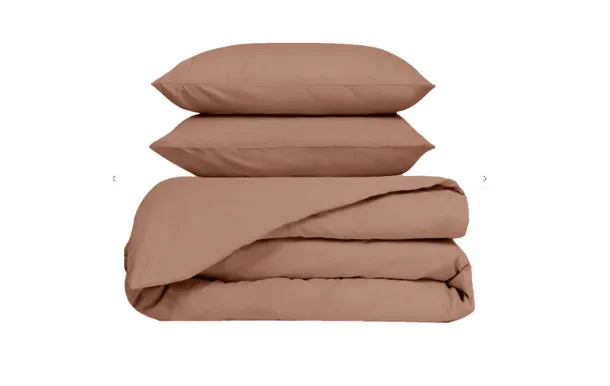 HAOMY - Parure VENEZIA Mocaccino 240x260 + 2 taies carrees 65x65