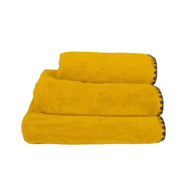 HAOMY - Serviette de toilette ISSEY Ocre 50 x 100 cm