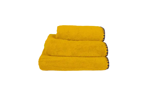 HAOMY - Serviette de toilette ISSEY Ocre 50 x 100 cm