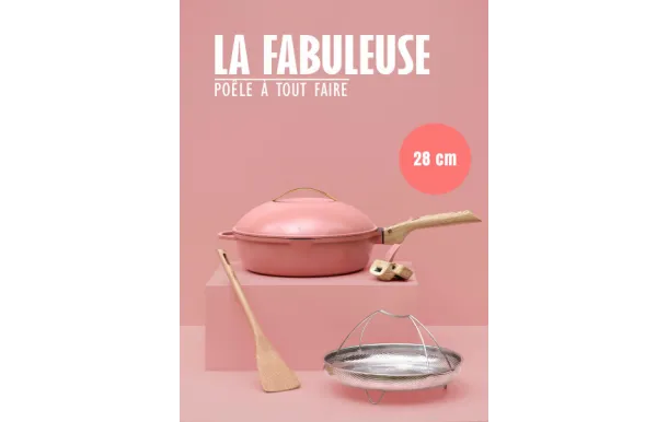 La Fabuleuse Poêle Cookut 28 cm Pivoine Disponible à Brignais