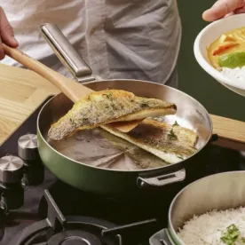 COOKUT - La merveilleuse Poêle Inox 24 cm Fougère