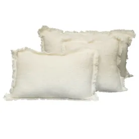 HAOMY - HOUSSE DE COUSSIN ASPEN IVOIRE 50 X 80 CM
