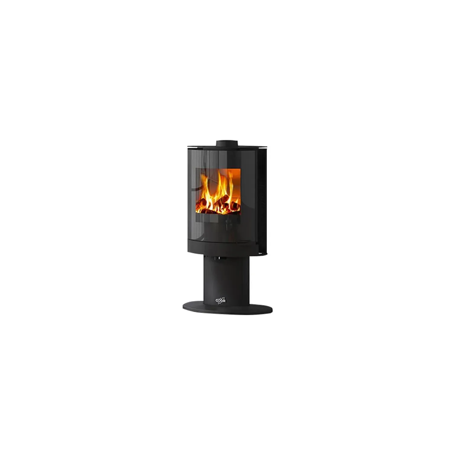 GODIN Poêle à bois longiligne 8 Kw 411110NOIR