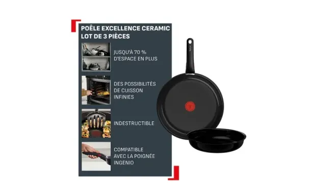TEFAL Ingenio Excellence Céramique – Set 3 pièces