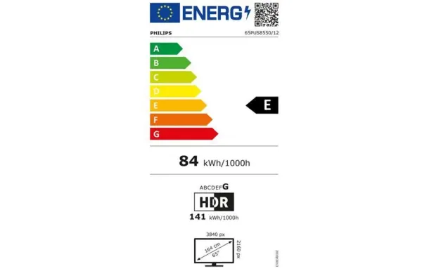 PHILIPS Téléviseur 164 cm UHD 4K - 65PUS8550