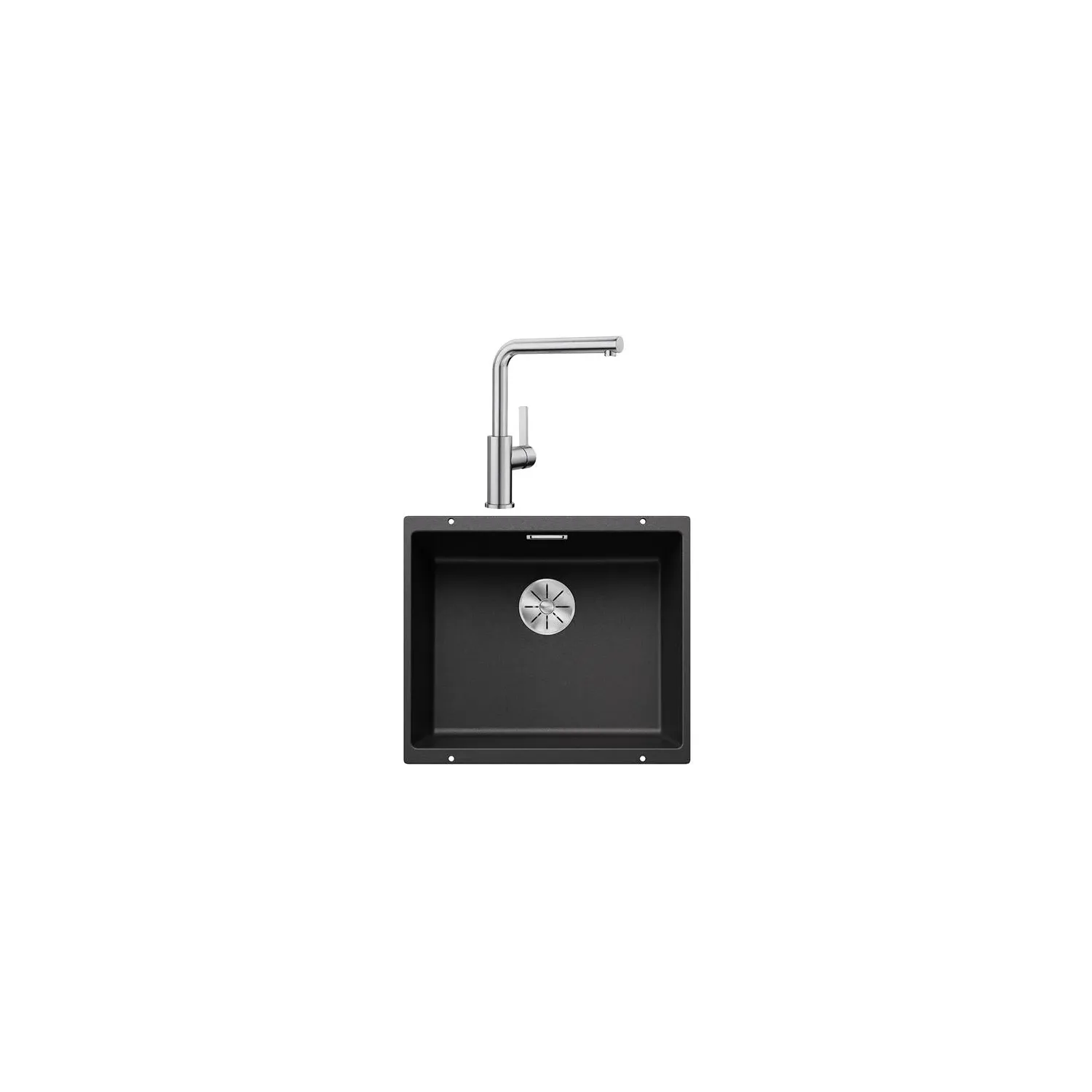 Blanco Pack évier + mitigeur massif inox brossé et silgranit 528441