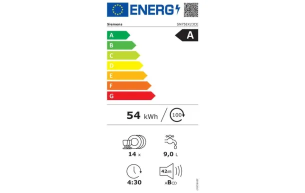 SIEMENS Lave-vaisselle Tout-intégrable 14 couverts 42 dB - SN75EX23CE