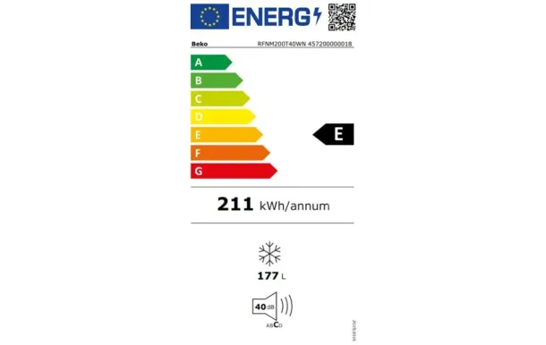 BEKO Congélateur armoire No-Frost 177 L RFNM200T40WN