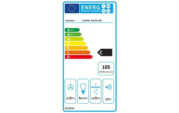 ELECTROLUX LFV446K Hotte décorative 60 cm noir 615 m³/h