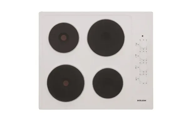 GLEM GTL640WH - Table électrique 4 foyers blanc 60cm