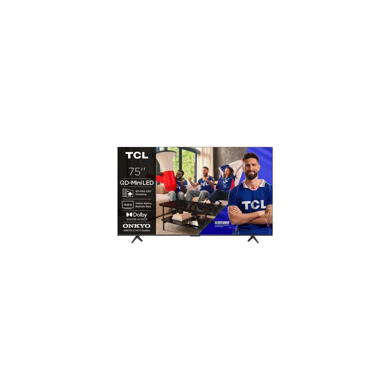 TV TCL QLED P8L 75P8L 75 4K UltraHD 144Hz Smart TV Google TV HDR10 Dolby Vision - vue 4