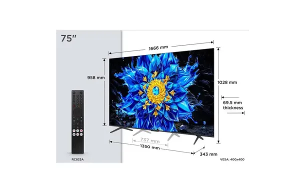 TCL 75P8L – TV QD Mini-LED 4K 190 cm 144 Hz