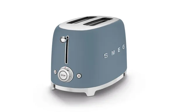SMEG Grille-pain 2 Tranches Bleu Orage Mat Années 50 TSF01SBMEU