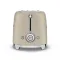 SMEG Grille-pain 2 Tranches Beige Lin Mat Années 50 TSF01MLMEU