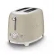 SMEG Grille-pain 2 Tranches Beige Lin Mat Années 50 TSF01MLMEU