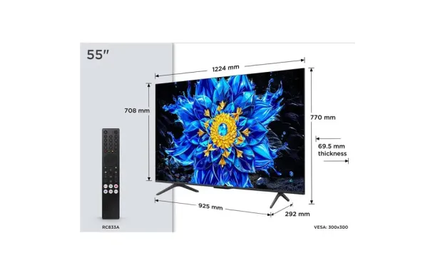 TCL 55P8L – TV QD Mini-LED 4K 55 pouces 144 Hz