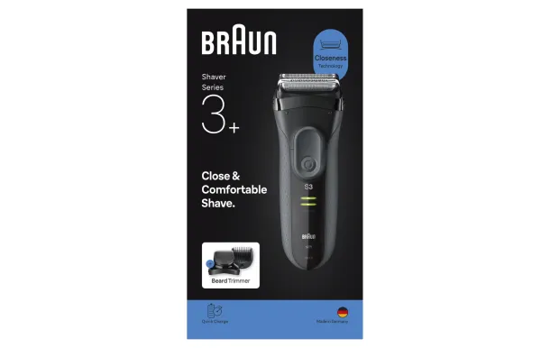 BRAUN 3000BT – Rasoir Série 3 rechargeable 45 min