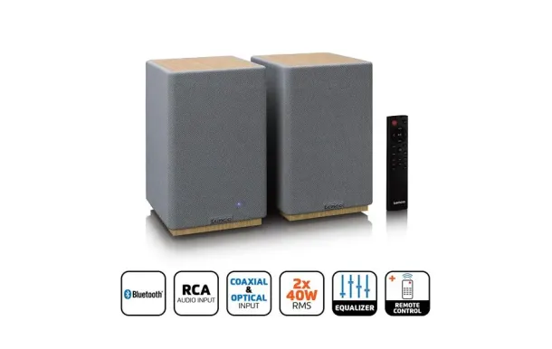LENCO SPB-241WDGY – Enceintes Hi-Fi Bluetooth 2x40W