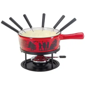 NOUVEL AG Service à fondue 22 cm Rouge - Fonte émaillée