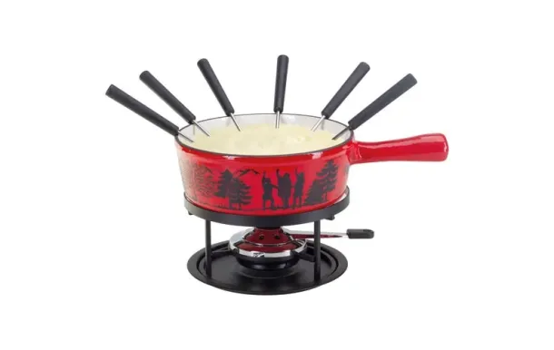 NOUVEL AG Service à fondue 22 cm Rouge - Fonte émaillée