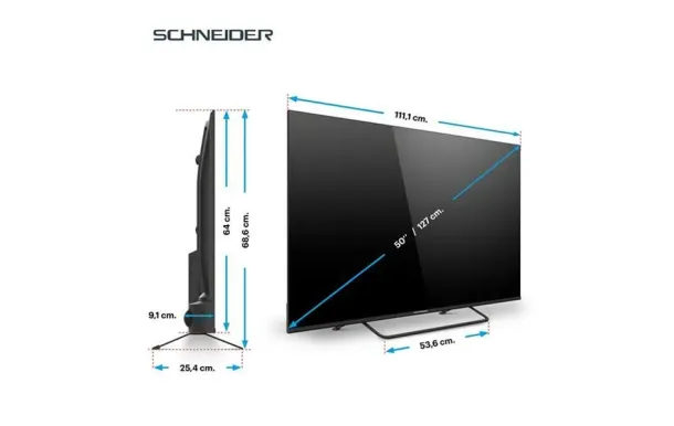 SCHNEIDER 50A1TUG – TV QLED UHD 4K 127 cm