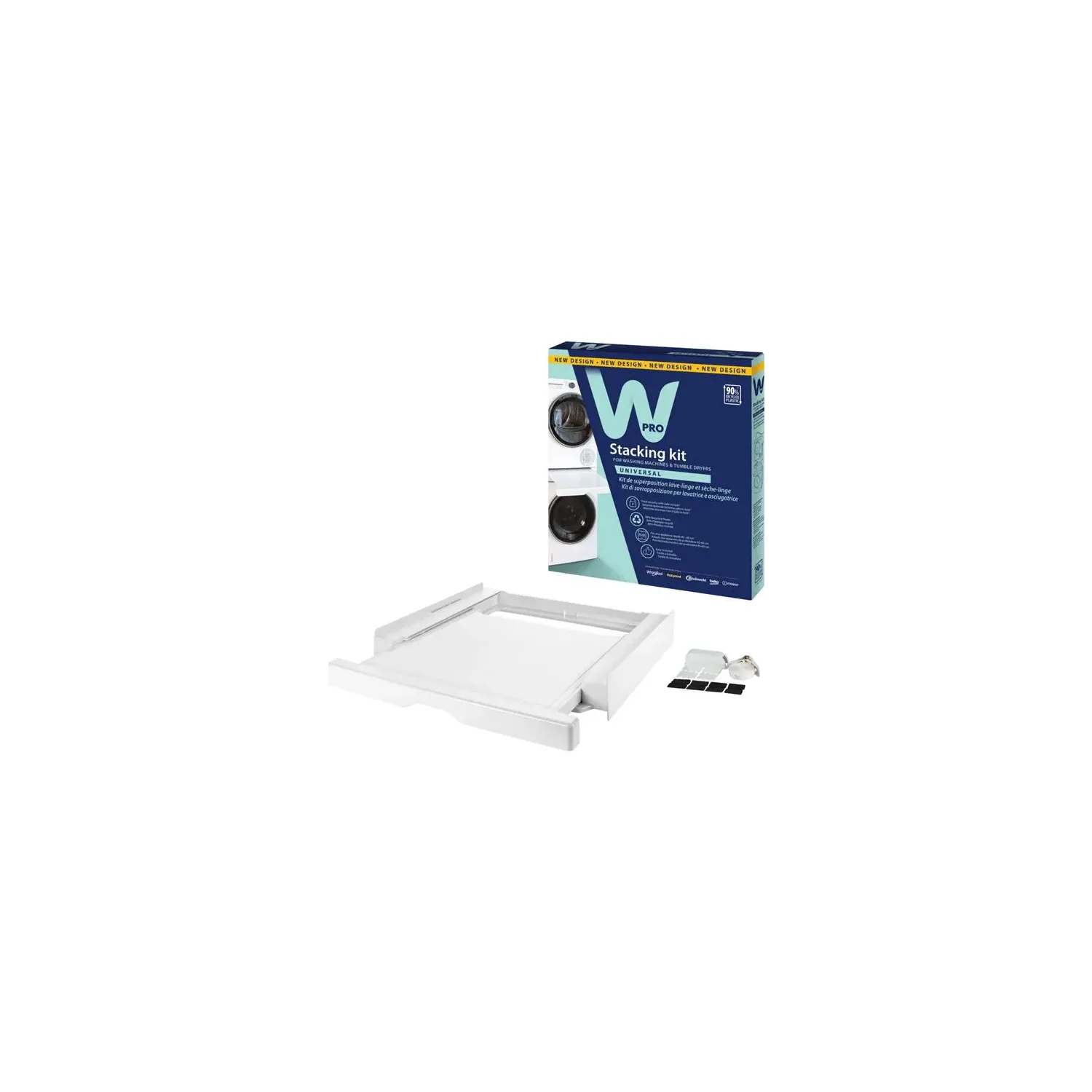 Kit de superposition universel pour lave lingeseche linge avec tablette coulissante - vue 3