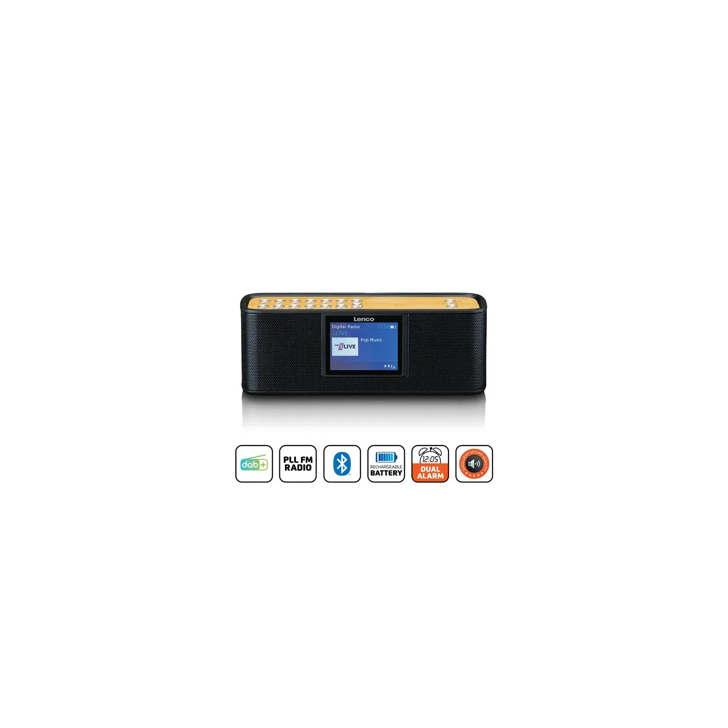 Lenco PDR 045BK Radio DAB+ avec Bluetooth 5.0 - vue 2